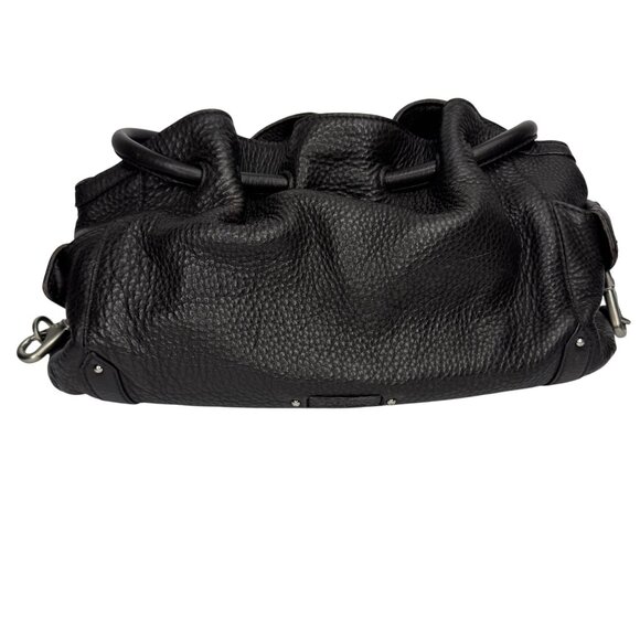 Slouchy Brown Leather Shoulder Handbag With Silver Hardware & Beige Lining - Picture 3 of 14